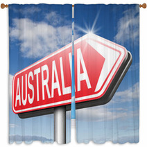 Way To Australia Arrow Sign Window Curtains 71896030