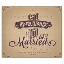 Wedding Invitation Vintage Typographic Background Rugs 51569769