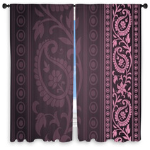 Wedding Template , Paisley Floral Pattern , Royal India Window Curtains 46700342