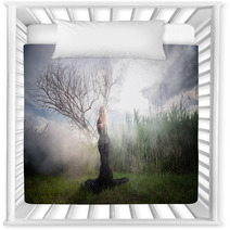 Weird Female Figure Beckoning Someone From The Morning Mist Nursery Decor 54042248