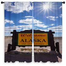 Welcome To Alaska State Concept Window Curtains 140466603