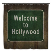 Welcome To Hollywood Roadside Sign Illustration Bath Decor 93282289