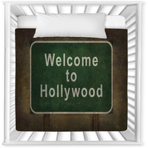 Welcome To Hollywood Roadside Sign Illustration Nursery Decor 93282289