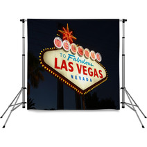 Welcome To Las Vegas Neon Sign At Night Backdrops 9049386