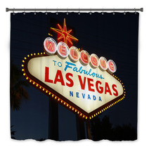 Welcome To Las Vegas Neon Sign At Night Bath Decor 9049386