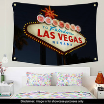 Welcome To Las Vegas Neon Sign At Night Wall Art 9049386