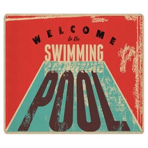 Welcome To The Swimming Pool Swimming Typographical Vintage Grunge Style Poster Retro Vector Illustration Rugs 95905539