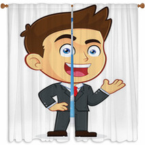 Welcoming Businessman Window Curtains 59346510
