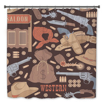 Western Seamless Pattern Bath Decor 54647928