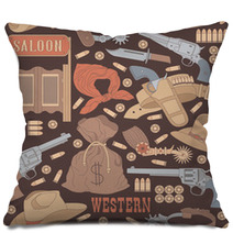 Western Seamless Pattern Pillows 54647928