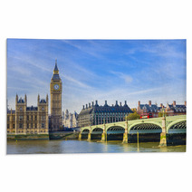 Westminster Bridge, Houses Of Parliament And Thames River, UK Rugs 63855714