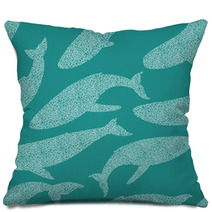 Whales Seamless Pattern Pillows 50519549