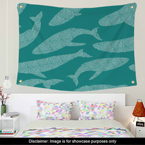 Whales Seamless Pattern Wall Art 50519549