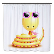 Whimsical Kawaii Cute Cartoon Snake Bath Decor 45962357