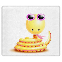 Whimsical Kawaii Cute Cartoon Snake Rugs 45962357