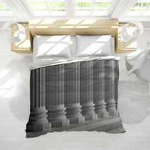 White Ancient Marble Pillars In A Row Bedding 64479268