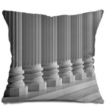 White Ancient Marble Pillars In A Row Pillows 64479268