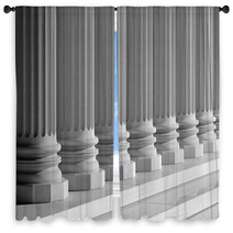White Ancient Marble Pillars In A Row Window Curtains 64479268