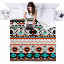 White And Brown Navajo Pattern Blankets 50682284