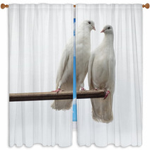 White Doves Window Curtains 66082728