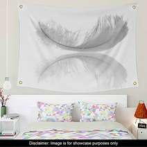 White Feather Reflection Wall Art 10048067
