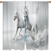 White Horses Window Curtains 32884228