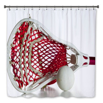 White Lacrosse Head With Red Meshing And Grey Ball Bath Decor 23517872