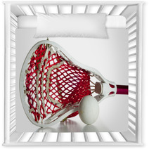 White Lacrosse Head With Red Meshing And Grey Ball Nursery Decor 23517872