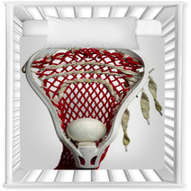 White Lacrosse Head With Red Meshing And Grey Ball Nursery Decor 23517892