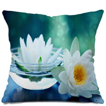 White Lotus Flower Pillows 57359295