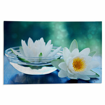 White Lotus Flower Rugs 57359295