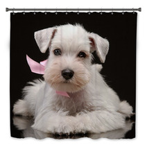 White Miniature Schnauzer Puppy Bath Decor 55149535