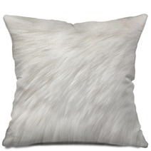 White Natural Fur Background Pillows 209184525