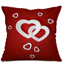 White Paper Hearts Pillows 60093314