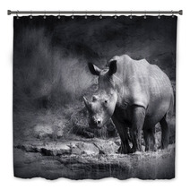 White Rhinoceros Bath Decor 40411231