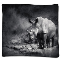 White Rhinoceros Blankets 40411231