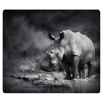 White Rhinoceros Rugs 40411231