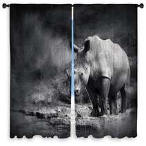 White Rhinoceros Window Curtains 40411231