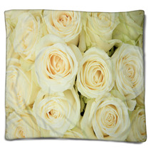 White Roses In A Wedding Arrangement Blankets 65741418