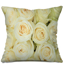 White Roses In A Wedding Arrangement Pillows 65741418