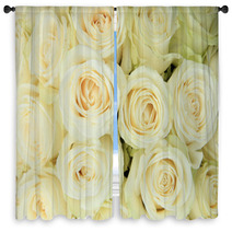 White Roses In A Wedding Arrangement Window Curtains 65741418