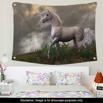 White Unicorn Stallion Wall Art 48202053