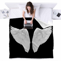 White Wing Isolated Blankets 57956126