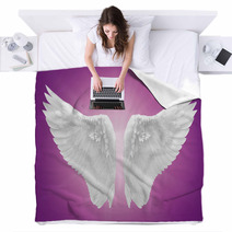 White Wing Isolated Blankets 57956130