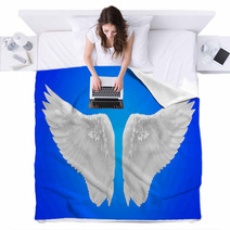 White Wing Isolated Blankets 57956132