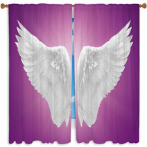 White Wing Isolated Window Curtains 57956130