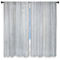 White Wood Wall Window Curtains 60135831