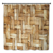 Wicker Bamboo Wood Texture Bath Decor 32718093