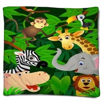 Wild Animals In The Jungle Blankets 18259558