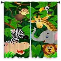Wild Animals In The Jungle Window Curtains 18259558